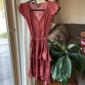 Satin rust dress